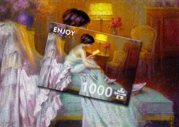 Enjoy Puzzle - Reading at Lamp Light - 1000 Stukjes 6
