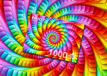 Enjoy Puzzle - Psychedelic Rainbow Spiral - 1000 Stukjes 6
