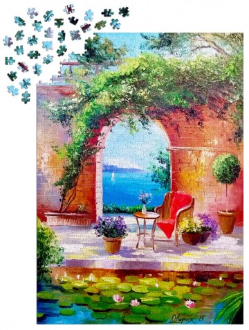 Enjoy Puzzle - Sea View Through the Arch - 1000 Stukjes 5