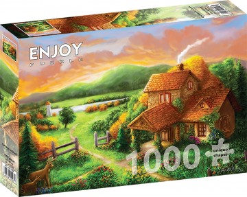 Enjoy Puzzle - Cottage at Dusk - 1000 Stukjes 2