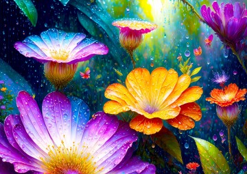 Enjoy Puzzle - Flowers in the Rain - 1000 Stukjes
