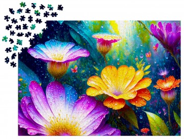 Enjoy Puzzle - Flowers in the Rain - 1000 Stukjes 4
