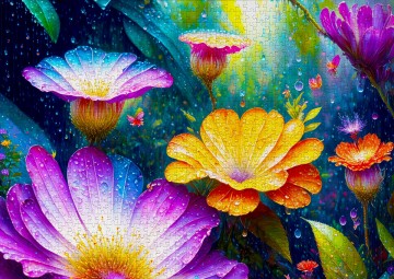 Enjoy Puzzle - Flowers in the Rain - 1000 Stukjes 3