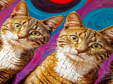 Enjoy Puzzle - Five Cats - 1000 Stukjes 5