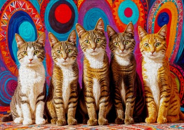 Enjoy Puzzle - Five Cats - 1000 Stukjes 3