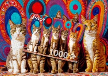 Enjoy Puzzle - Five Cats - 1000 Stukjes 6