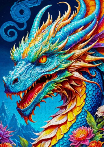 Enjoy Puzzle - Blue Dragon - 1000 Stukjes 3