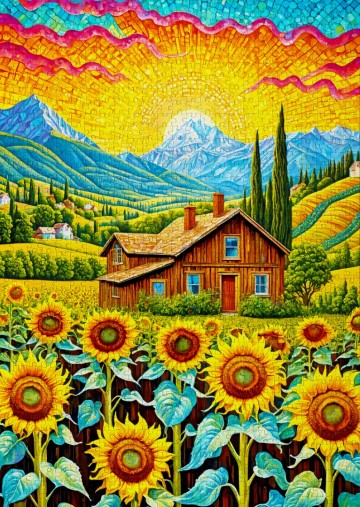 Enjoy Puzzle - Sunflower House - 1000 Stukjes 3