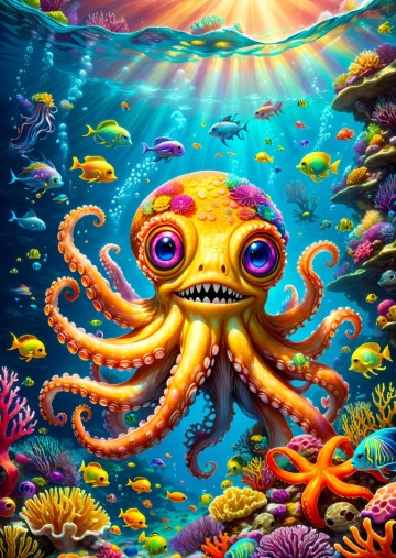 Enjoy Puzzle - Cute Octopus - 1000 Stukjes