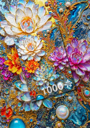 Enjoy Puzzle - Pearlescent Waterlilies - 1000 Stukjes 5