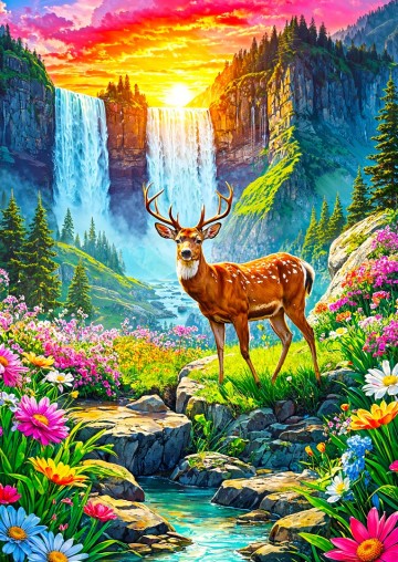 Enjoy Puzzle - Deer Paradise - 1000 Stukjes
