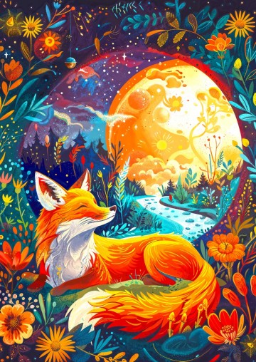 Enjoy Puzzle - Moon Fox - 1000 Stukjes