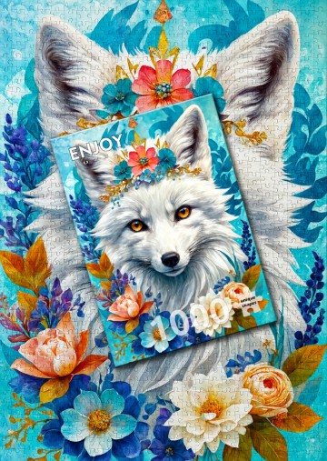 Enjoy Puzzle - Blooming Snow Fox - 1000 Stukjes 6
