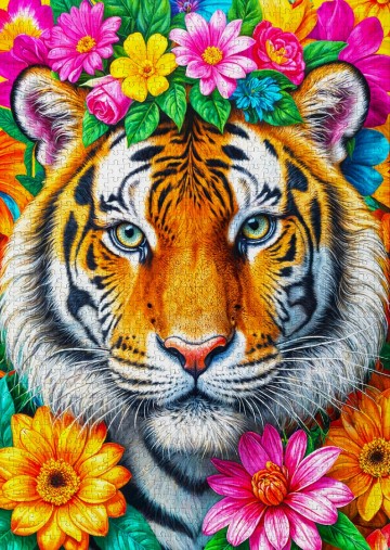 Enjoy Puzzle - Stripes and Blooms - 1000 Stukjes 3