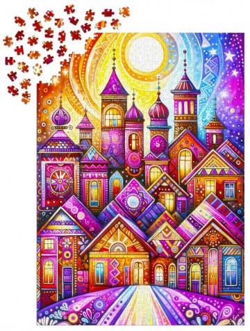 Enjoy Puzzle - Violet Town - 1000 Stukjes 5