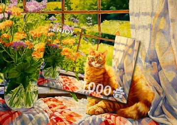 Enjoy Puzzle - Country Kitchen Kitty - 1000 Stukjes 6