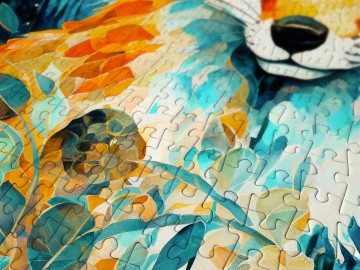 Enjoy Puzzle - Red Fox on Blue - 1000 Stukjes 4