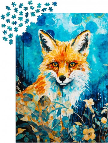 Enjoy Puzzle - Red Fox on Blue - 1000 Stukjes 5