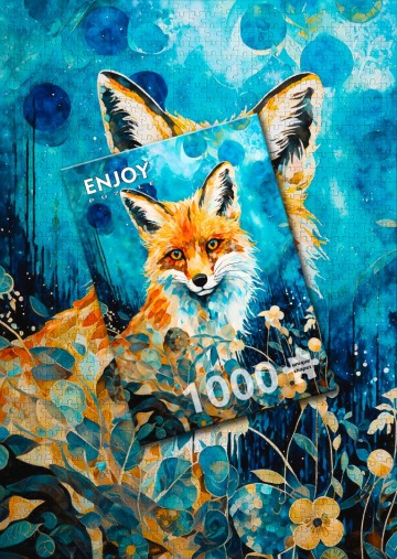 Enjoy Puzzle - Red Fox on Blue - 1000 Stukjes 6