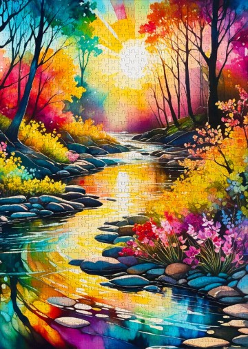 Enjoy Puzzle - Spring Stream - 1000 Stukjes 3