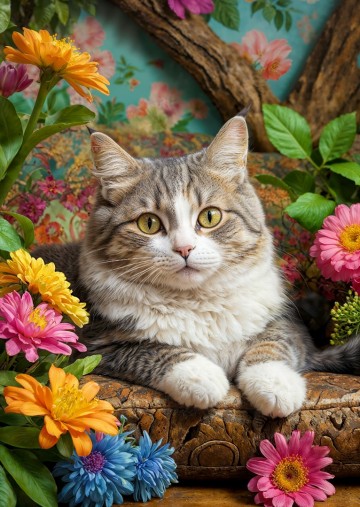 Enjoy Puzzle - Cat in Bloom - 1000 Stukjes