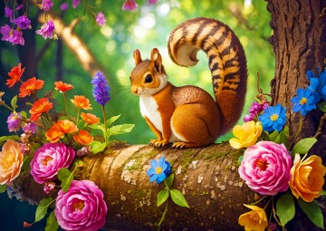 Enjoy Puzzle - Blossom Squirrel - 1000 Stukjes