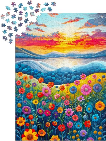 Enjoy Puzzle -Sunrise Fields - 1000 Stukjes 5