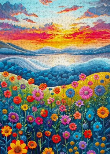 Enjoy Puzzle -Sunrise Fields - 1000 Stukjes 3