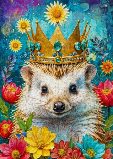 Enjoy Puzzle - Crowned Hedgehog - 1000 Stukjes 3