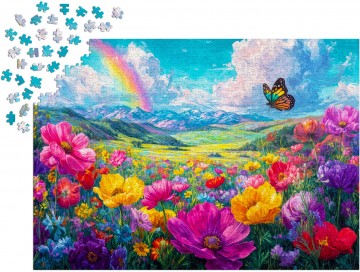 Enjoy Puzzle - Rainbow Meadow - 1000 Stukjes 5