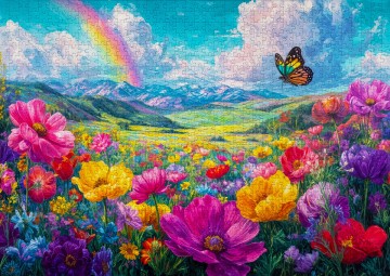 Enjoy Puzzle - Rainbow Meadow - 1000 Stukjes 3