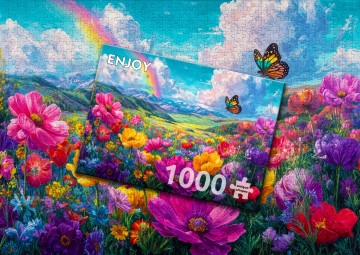 Enjoy Puzzle - Rainbow Meadow - 1000 Stukjes 6
