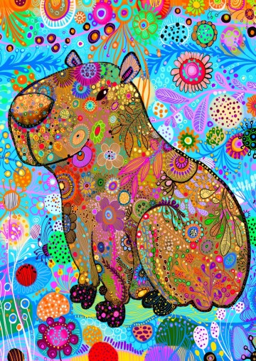 Enjoy Puzzle - Patterned Capybara - 1000 Stukjes