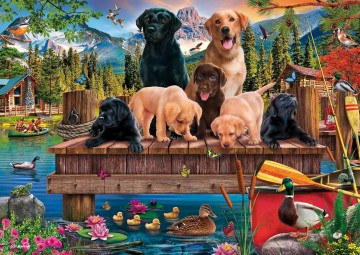 Schmidt - A Family of Dogs at the Lake - 1000 Stukjes Schade
