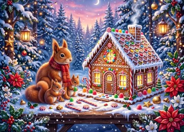 Bluebird Puzzle - Noël Gourmand pour les Ecureuils - 500 Stukjes