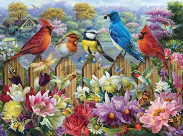 Bits and Pieces - Birds in A Blooming Garden - 1000 Stukjes