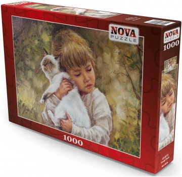 Nova Puzzle - Cat and Love of a Little Girl - 1000 Stukjes 2