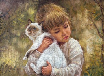 Nova Puzzle - Cat and Love of a Little Girl - 1000 Stukjes 3