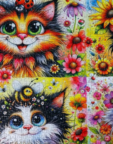 JaCaRou Puzzle - Cat-Titude Squad - 1000 Stukjes 3