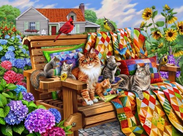 SunsOut - Cats and Quilts - 1000 Stukjes