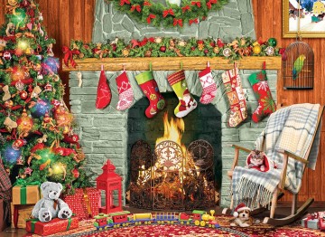 Eurographics - Christmas by the Fireplace - 500 XL Stukjes