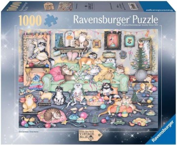 Ravensburger - Crazy Cats Christmas Crackers - 1000 Stukjes 2