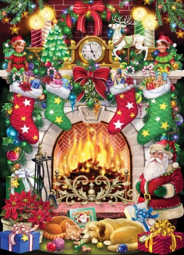 Vermont Christmas Company - Christmas Fireplace - 1000 Stukjes