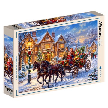 Alipson Puzzle - Promenade de Noël en Calèche - 1000 Stukjes 2