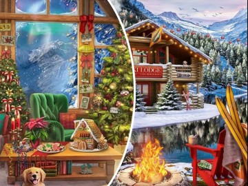 Trefl - Christmas in the Mountains - 2 x 500 Stukjes