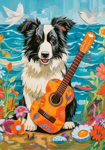 Castorland - Collie, Guitar and the Sea - 500 Stukjes