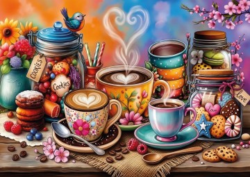 JaCaRou Puzzle - Cookies Coffee Bliss - 1000 Stukjes