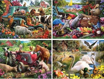 Bits and Pieces - Country Fun - 4 x 1000 Stukjes