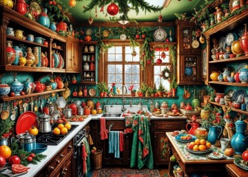 Bluebird Puzzle - Country Kitchen Christmas - 1500 Stukjes