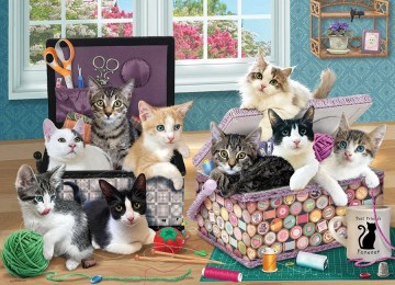 Cobble Hill - Crafty Kittens - 500 XL Stukjes